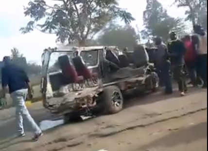 A screengrab image of an accident along the Nakuru-Eldoret highway.
